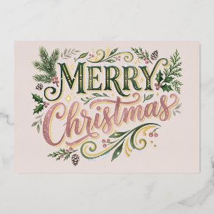 Luxe Pink Hand Lettering Photo Card