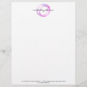 Luxe Pink Painted Circle Designer Logo Custom Letterhead