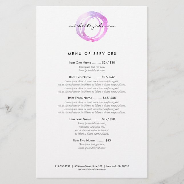 Luxe Pink Painted Circle Designer Logo Flyer (Front)