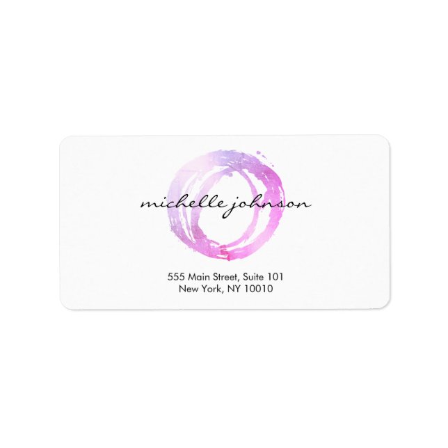 Luxe Pink Painted Circle Designer Logo Label (Front)