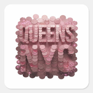 Luxe Pink QUEENS NYC Gift Sticker