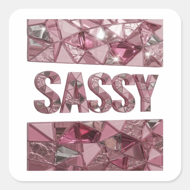 Luxe Pink SASSY Sticker Motif (Front)