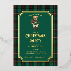 Luxe Preppy Plaid Christmas Teddy Bear