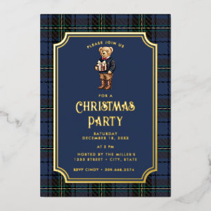 Luxe Preppy Plaid Christmas Teddy Bear