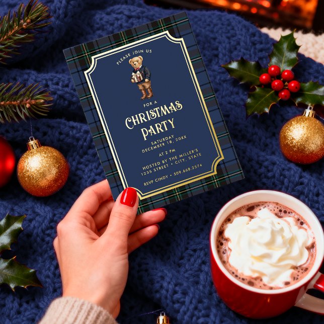 Luxe Preppy Plaid Christmas Teddy Bear (Creator Uploaded)