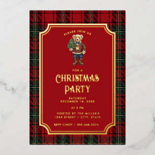 Luxe Preppy Plaid Christmas Teddy Bear