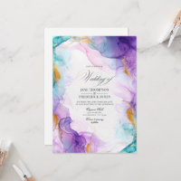 Luxe Purple and Blue Alcohol Ink with Gold Accents