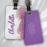 Luxe Purple Gold Personalised Luggage Tag<br><div class="desc">Level up your luggage with this gorgeous personalised luggage tag</div>