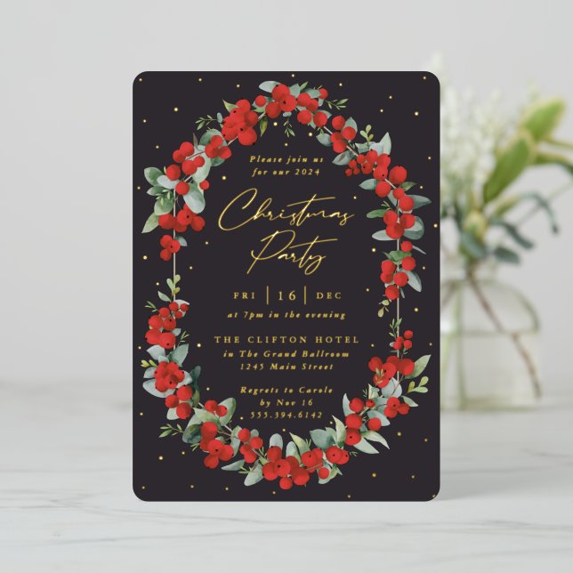 Luxe Red Berry + Eucalyptus Christmas Party (Standing Front)