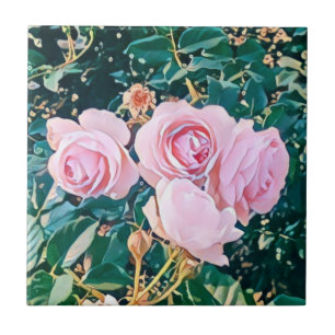 luxe romantic flowers botanical wallpaper tile