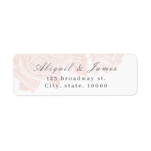 Luxe rose blush vintage botanical return address