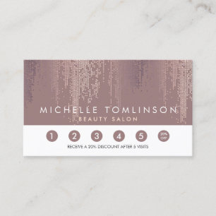 Luxe Rose Gold Confetti Rain Pattern Loyalty Card