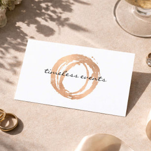 Luxe Rose Gold Painted Circle Wedding Planner Business Card