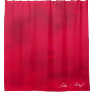 Luxe Ruby Red Foil Texture Personalised  Shower Curtain