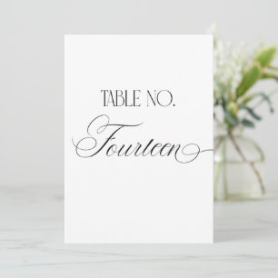 Luxe Script 5x7 Wedding Table Number Fourteen Sign