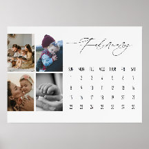 Luxe Script Easel Calendar February 2026
