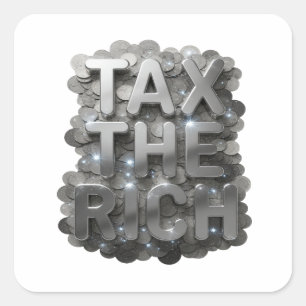 Luxe Silver TAX THE RICH Craft Sticker