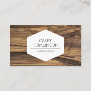LUXE VINTAGE MODERN WOODGRAIN DESIGNER BUSINESS CARD