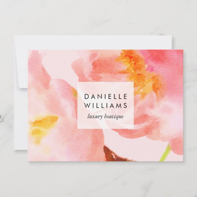 Luxe Watercolor Pink Florals Gift Certificate (Front)