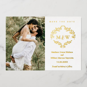 Luxe Wedding Crest Monogram Wreath Custom  Photo