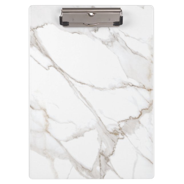 Luxe White Marble Clipboard (Front)