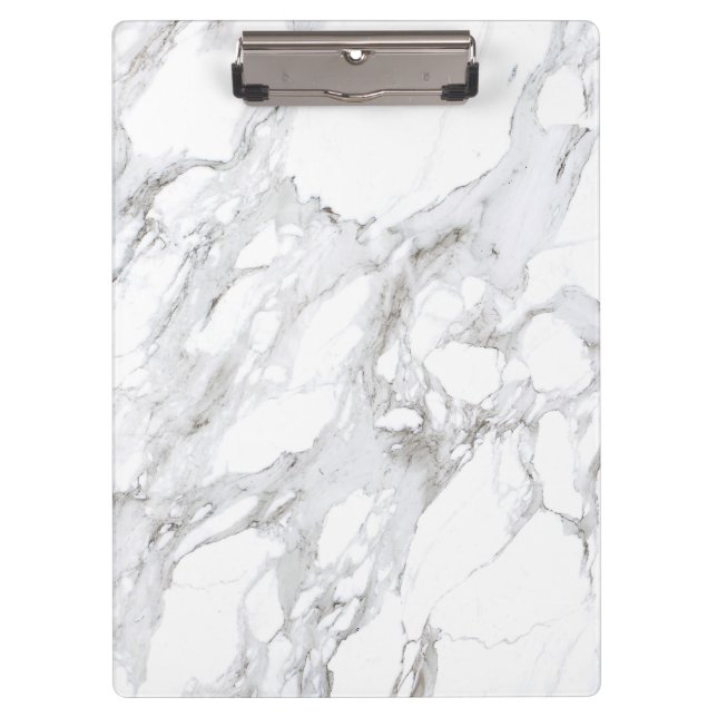 Luxe White Marble Clipboard (Front)