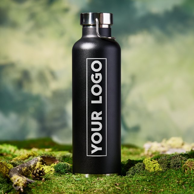 Luxe Wide Logo Black Water Bottle (Outdoor)