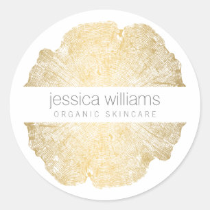Luxe Wood Effect Art Classic Round Sticker