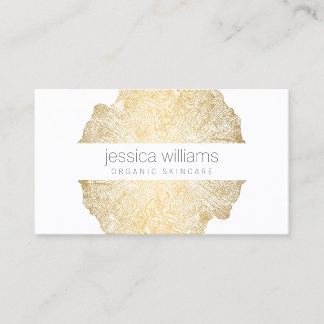 Luxe Wood Effect Art Cosmetologist Business Card (Front)