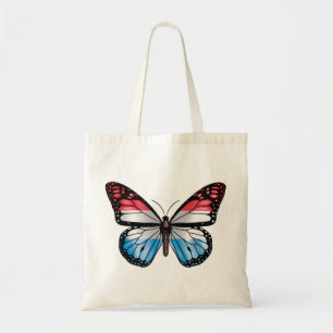 Luxembourg butterfly monarch flag tote bag