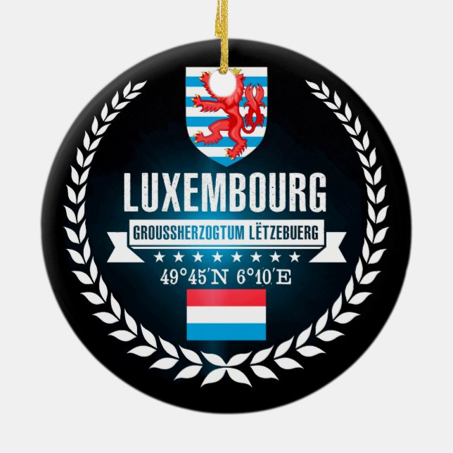 Luxembourg Ceramic Tree Decoration (Back)