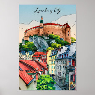 Luxembourg City Famous Travel Place Poster