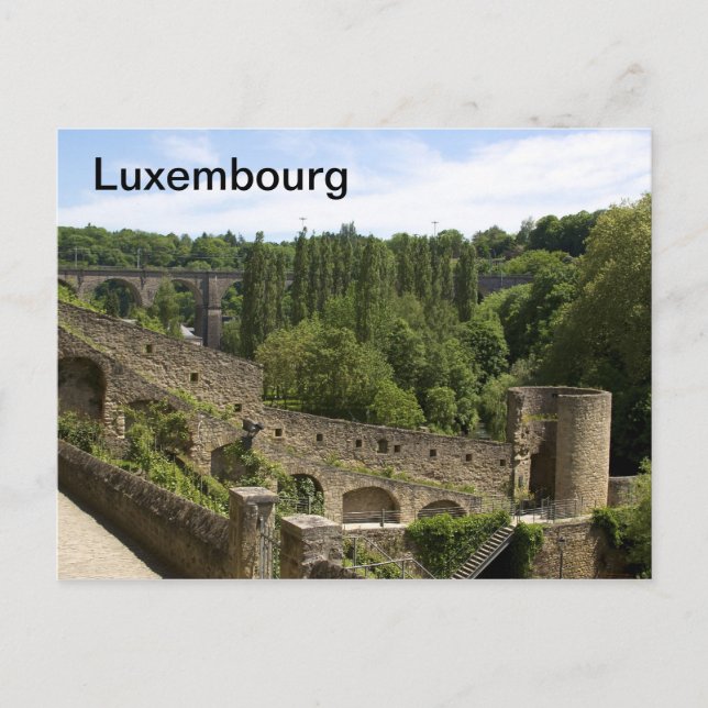 Luxembourg City Ruins Postcard (Front)