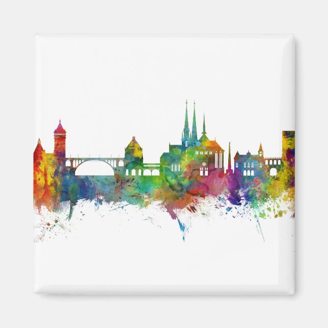 Luxembourg City Skyline Magnet (Front)
