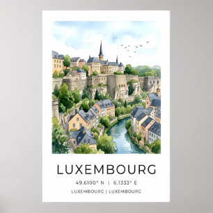 Luxembourg City Wall Print Travel Scene