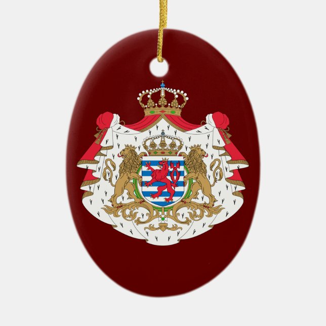 Luxembourg Coat of Arms Ceramic Tree Decoration (Front)