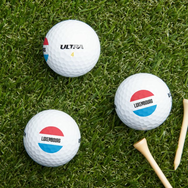Luxembourg country flag custom golf ball gift set (Insitu Grass)