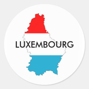 luxembourg country flag map shape silhouette classic round sticker