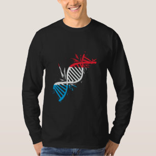 Luxembourg DNA Molecule Luxembourgish Flag Letzebu T-Shirt
