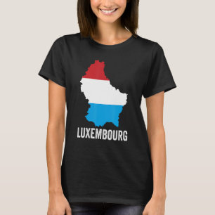Luxembourg Flag and Map - Vintage Luxembourg Roots T-Shirt