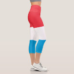 Luxembourg Flag Capri Leggings<br><div class="desc">Patriotic flag of Luxembourg.</div>