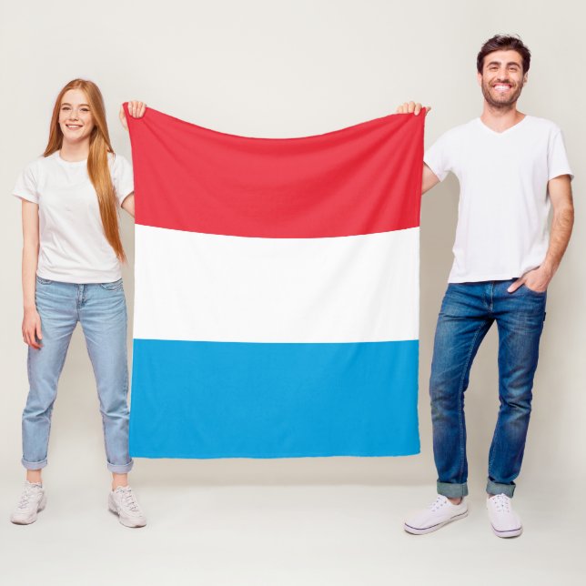 Luxembourg flag fleece blanket (In Situ)