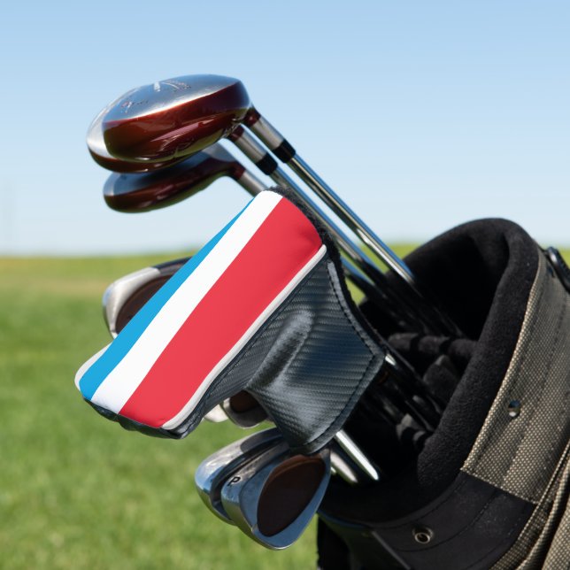 Luxembourg flag golf head cover (In Situ)
