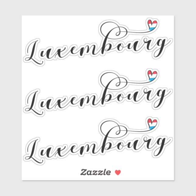 Luxembourg Flag Heart, Luxembourger (Sheet)