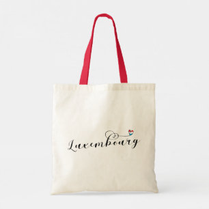 Luxembourg Flag Heart, Luxembourger Tote Bag