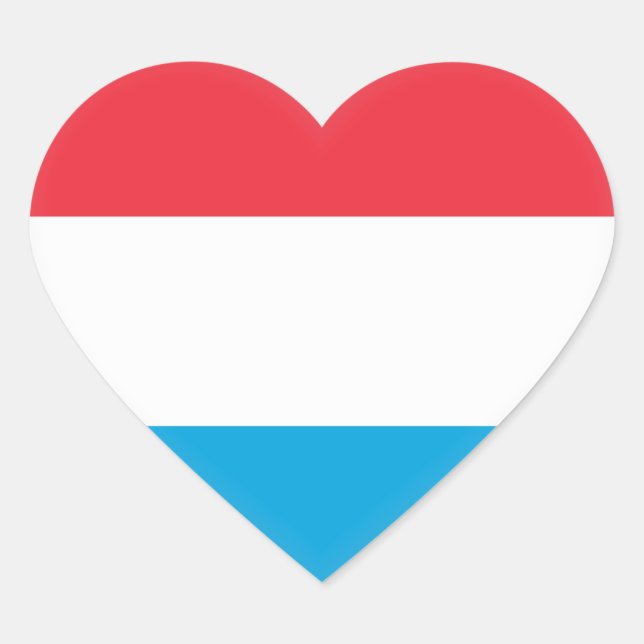 Luxembourg Flag Heart Sticker (Front)