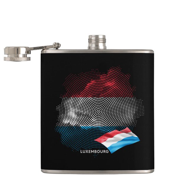 Luxembourg flag hip flask (Opened)