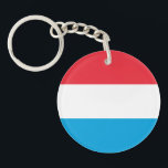 Luxembourg Flag Key Ring<br><div class="desc">Patriotic flag of Luxembourg.</div>