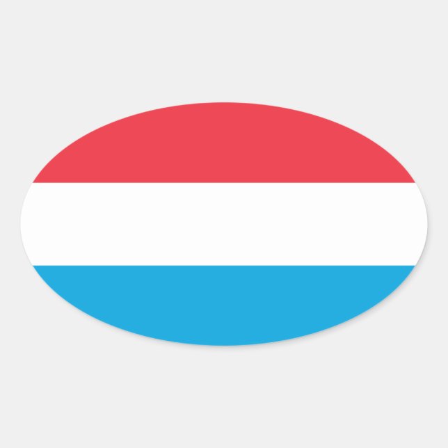 Luxembourg flag oval sticker (Front)