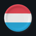 Luxembourg Flag Paper Plate<br><div class="desc">Patriotic flag of Luxembourg.</div>